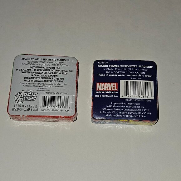 NEW 2 Marvel Spider-Man Magic Towel Lot 100% Cotton 11" x 11" SEALED - Picture 4 of 5